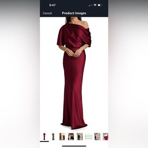 Elegant Burgundy Evening Gown